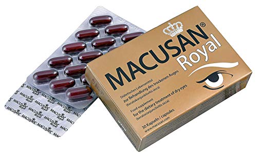 Macusan Royal | Cápsulas para Tratar los Ojos Secos con Luteína Zeaxantina, Ginkgo Biloba, Omega 3, Zinc, Vitamina C, Vitamina E, Selenio y Cobre