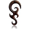 Madera Sono Chic-Net largo Piercing tribal consejos Decoración Madera Unisex Orgánica Expander talladas a mano 03 mm