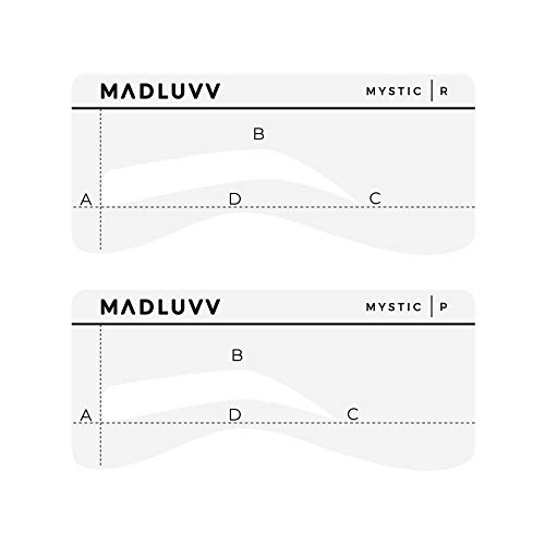 MADLUVV Mejor Juego de formar de la ceja de la plantilla, conjunto de 6 de plástico reutilizable plantillas para tatuaje semipermanente Microblading y Maquilladores (Perfil bajo)