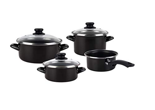 Magefesa Batería Cocina, Acero esmaltado, Negro, 41x27x19 cm, 3980