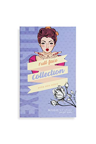 MAGIC STUDIO Pin Up Full Face Collection Makeup Case - Contains: 30 Eyeshadow, 4 Lipstick, 9 Lip Gloss, 5 Nail Polish