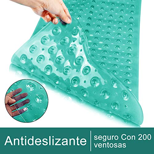 Magicfun Alfombrilla de Baño, Extralargo Alfombra para Bañera Antideslizante con 200 Potentes Ventosas, Antibacterial,Resistente al Moho, Lavable a Máquina, para Niños Ancianos 100 * 40cm