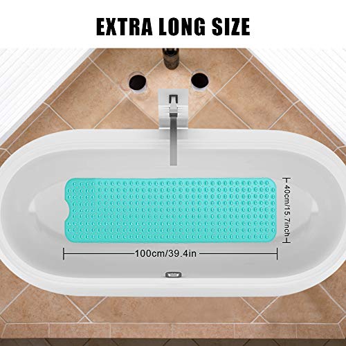 Magicfun Alfombrilla de Baño, Extralargo Alfombra para Bañera Antideslizante con 200 Potentes Ventosas, Antibacterial,Resistente al Moho, Lavable a Máquina, para Niños Ancianos 100 * 40cm