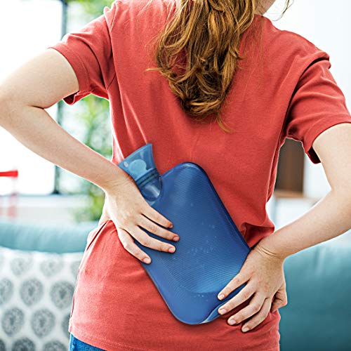 Magicfun Bolsa de Agua Caliente, Botella De Agua De Gran Capacidad 2L Goma Natural Días Frios (Gris + Rojo)