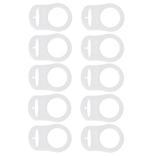 MagiDeal 10pcs Anillo De Silicona Chupete MAM Botón Simulado Adaptador Clip De Sujeción - Fluorescente