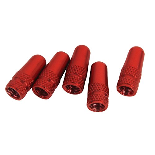 MagiDeal 5Pcs Tapa de Válvula de Aire Guardapolvo Llantas Neumáticos para Bici Bicicleta Rojo