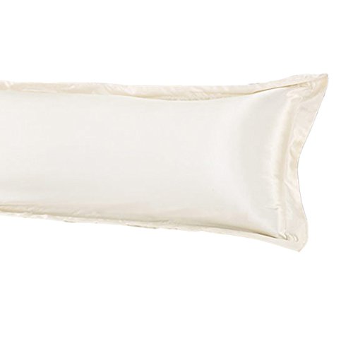 MagiDeal Funda de Almohada de Cuerpo Elegante de Seda Accesorio de Colores Diferentes DIY - Blanco 48x150cm