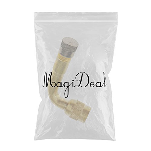 MagiDeal Valvula de Latón Curva Neumático de Camión Tallos Extensión de Oro para Coche Motocicleta de 90 Grados