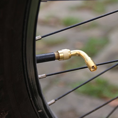 MagiDeal Valvula de Latón Curva Neumático de Camión Tallos Extensión de Oro para Coche Motocicleta de 90 Grados