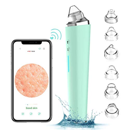 MAIZHAN Aspiradora para Eliminar Espinillas Kit de Limpieza Visual Eléctrica de Poros Faciales con 6 Sondas Reemplazables Cámara Incorporada y WiFi Pantalla de Piel en Tiempo Real Recargable por USB