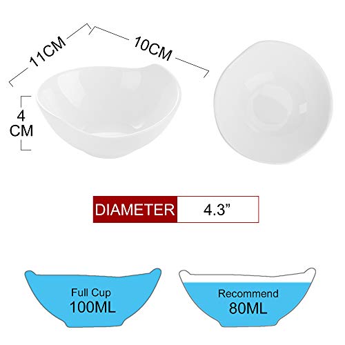 MALACASA Serie Ramekin.dish Juego de Cuencos 12 piezas, Cuencos de Aperitivos, Salsa, Postres de Porcelana Molde de Hornear