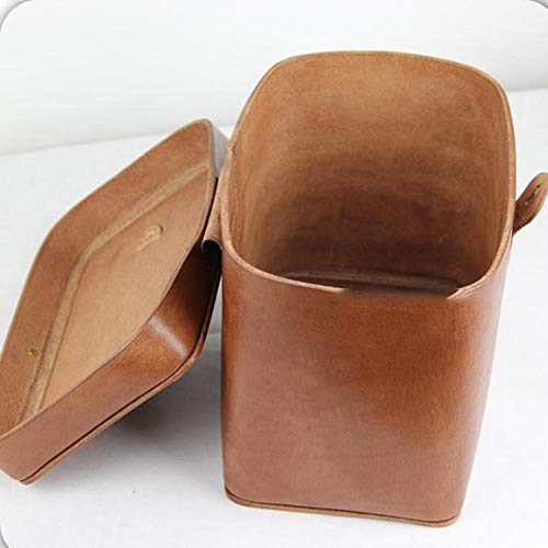 Maleta Vintage, Gran Capacidad, Diseño De Mango, Hecho A Mano. Cosméticos, Joyas, Almacenamiento De Identificación Familiar Piel Genuina, 2 Colores GGYMEI (Color : Brass, Size : 23x15x17.5cm)