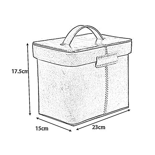 Maleta Vintage, Gran Capacidad, Diseño De Mango, Hecho A Mano. Cosméticos, Joyas, Almacenamiento De Identificación Familiar Piel Genuina, 2 Colores GGYMEI (Color : Brass, Size : 23x15x17.5cm)