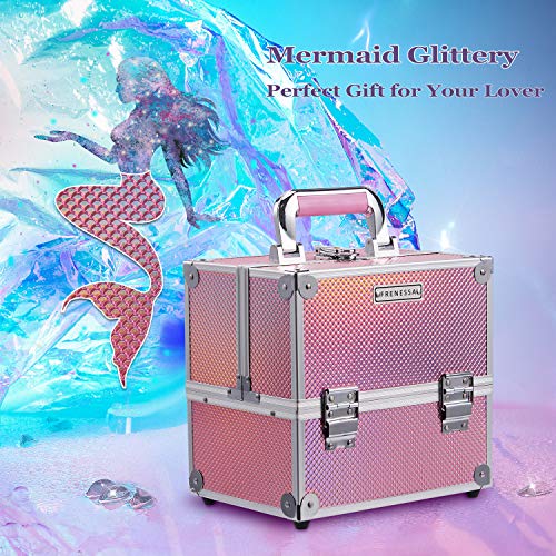 Maletín Maquillaje Profesional Estuche de Maquillaje Estuche de Cosmético Maquillaje Joyero Maletin de Manicura Maletin Caja Maquillaje Neceser Organizador Rosa Regalo para Mujeres