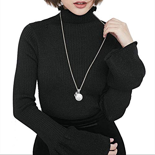 ? MAMAE - Bola Embarazo Collar Colgante Joya Musical Harmony Ball"Llamador de ángeles" Regalo para Mamá y su Bebé con Cadena, Chupete y Bola (114 CM, MOM TÉTINE-BLANC)