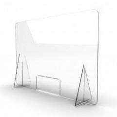 Mampara de metacrilato mostrador 5mm proteccion para oficinas mostradores manicura sobremesa material transparente (80x120)