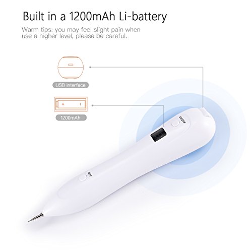 Manchas Cara Eliminación, iFanze Tratamientos para Manchas Piel y Manchas Faciales, Quita Pecas, Topo, Manchas, Tatuaje, Piel Tag, Nacimiento Marca, 2 Tipos de Agujas, Recargables por USB, Blanco