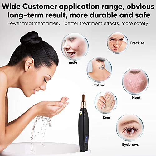 Manchas Cara Eliminación, Puntero de Cauterio Profesional para eliminar el acné facial para eliminar cicatrices de tatuajes y diluir pecas de melanina con 9 engranajes de intensidad de energía(Negro)