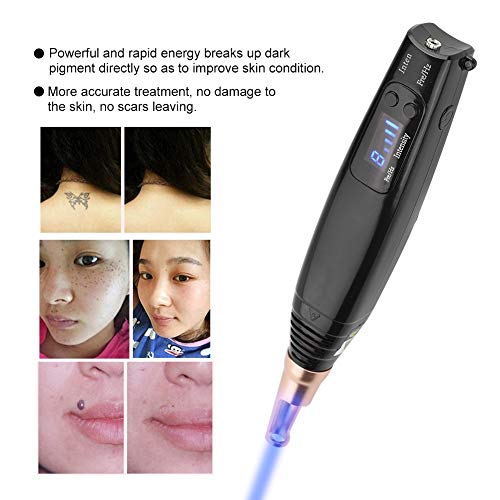 Manchas Cara Eliminación, Puntero de Cauterio Profesional para eliminar el acné facial para eliminar cicatrices de tatuajes y diluir pecas de melanina con 9 engranajes de intensidad de energía(Negro)