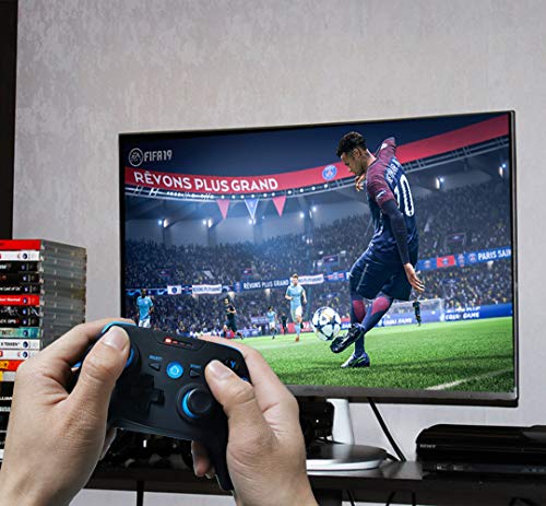 Mando para Android/PC/PS3/TV Inalámbrico, Maegoo Bluetooth Android Móvil Mando de Juegos con Soporte Retráctil, 2.4G Inalámbrico PC/PS3/TV Mando Controlador Gamepad con Doble Vibración