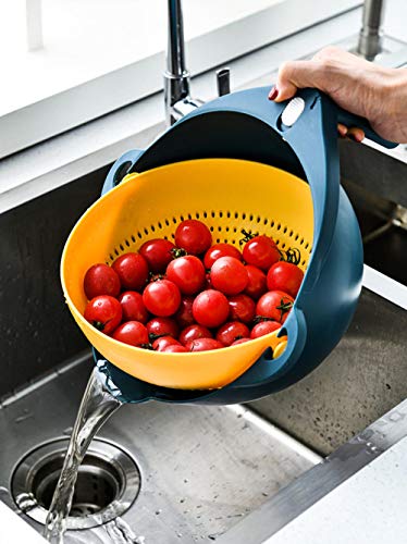 Mandolina Profesional Cortador Verduras Multifuncional - Cortador de verduras multifuncional redondo cuchillo de cepillado para el hogar trituradora de cocina de 12 piezas con protector-azul