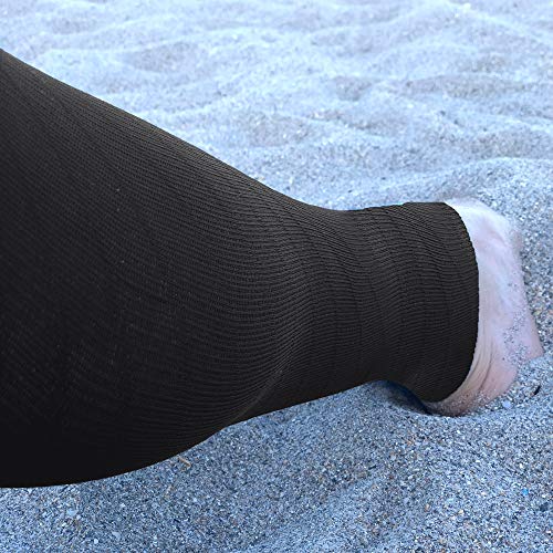 Mangas de Compresión para Pantorrillas - Hombres y Mujeres - Calcetines de Soporte para Correr, Baloncesto, Ciclismo – para Mejor Circulación En Las Pantorrillas - Negro L/XL