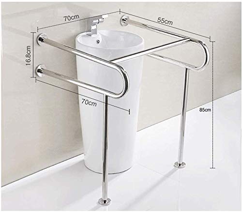 Mango para el baño, mango antideslizante para la barandilla de agua de la ducha, el apoyo pasamanos de acero inoxidable carriles de la antigua salida de baño antideslizante bañera, pasamanos en for...