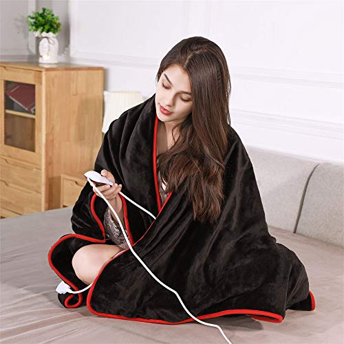 Manta Eléctrica Misiki Manta Térmica Cama de Apagado Automático 160 * 130cm Frazada Eléctrica Calienta para Espalda Cuello Lumbar 10 Niveles de Calefacción Protección Contra Sobrecalentamiento Lavable
