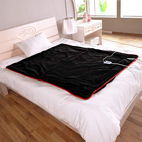 Manta Eléctrica Misiki Manta Térmica Cama de Apagado Automático 160 * 130cm Frazada Eléctrica Calienta para Espalda Cuello Lumbar 10 Niveles de Calefacción Protección Contra Sobrecalentamiento Lavable