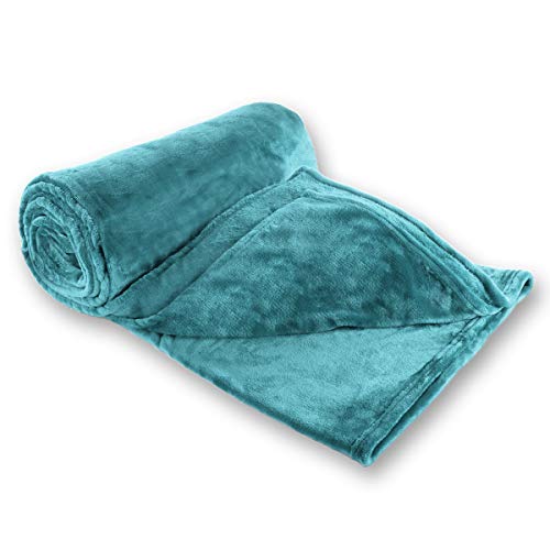 Manta Gräfenstayn® - Muchos tamaños y colores diferentes - Manta de microfibra Manta para sala de estar Manta para cama - Fibra polar de microfibra de franela (Turquesa, 200x150 cm)