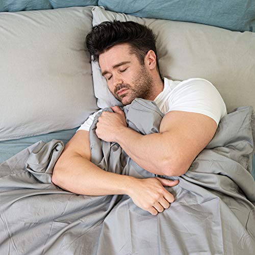 Manta KoaDream con peso para adultos, funda de algodón supersuave y ecológica incluida, tamaño King (150 x 200 cm, 6,8 kg) – contra el insomnio y el estrés para un sueño mejorado