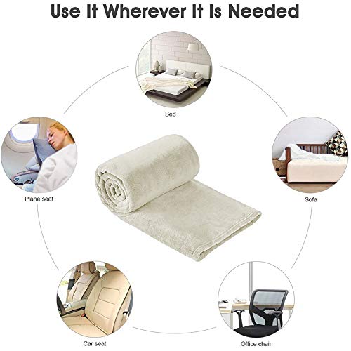 Manta Polar para sofá, Super Soft. Modelo Tíbet 190 X 130 cm. de Colores - Hogar y más - Beige