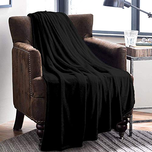 Manta Polar para sofá, Super Soft. Modelo Tíbet 190 X 130 cm. de Colores - Hogar y más - Negro