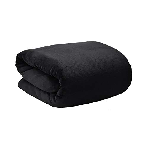 Manta Polar para sofá, Super Soft. Modelo Tíbet 190 X 130 cm. de Colores - Hogar y más - Negro