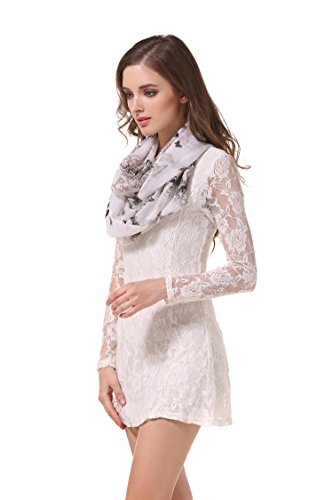 manumar Loop Bufanda unicolor para mujer | pañuelo fino rosa con motivo de mariposa como accesorio perfecto para el verano | Bufanda mujer de tubo | Fular mujer infinita | idea del regalo