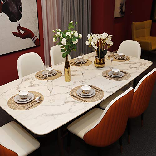 MaoXinTek Manteles Individuales Redondos de Algodón 36cm/14inch Trenzado Antideslizante Salvamanteles Lavables, Alfombrillas de Comedor (Juego de 6)