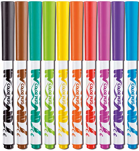 Maped Color' Peps Brush - Pack de 10 rotuladores, punta pincel