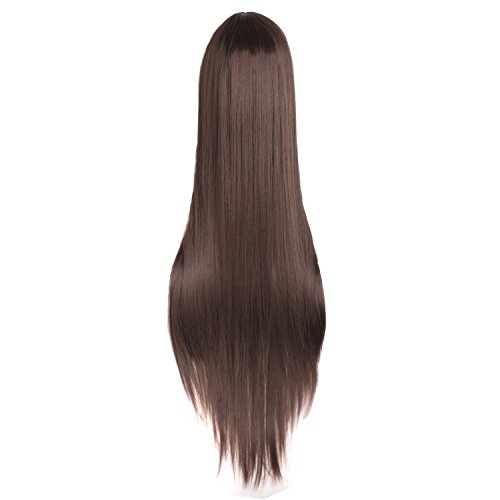 MapofBeauty 100cm/ 39 pulgada Standard largo de cosplay traje anime Pelucas (oscuro marrón)