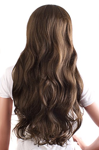 MapofBeauty 70cm/ 28 pulgada largo rizo seorita explosiones oblicuas rizo Pelucas (Ligero marrón)