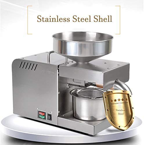 MAQRLT Cocina Prensa de Aceite, Semillas automática Tuerca Prensa de Aceite de Oliva máquina eléctrica automática Prensa de Aceite Extractor de Aguacate Coco Lino maní Castor