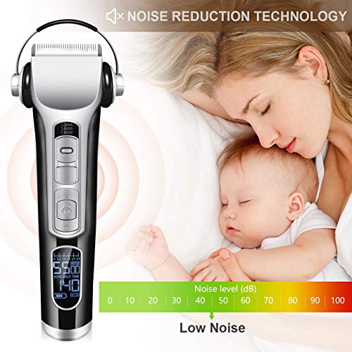 Maquina Cortar Pelo, Moevert Cortapelos Hombre Maquinilla Cortar Pelo Profesional Cortadora de Pelo Eléctrica Máquinas Cortapelo con Pantalla LCD Peine Batería Recargable para Hombres Adultos Niño