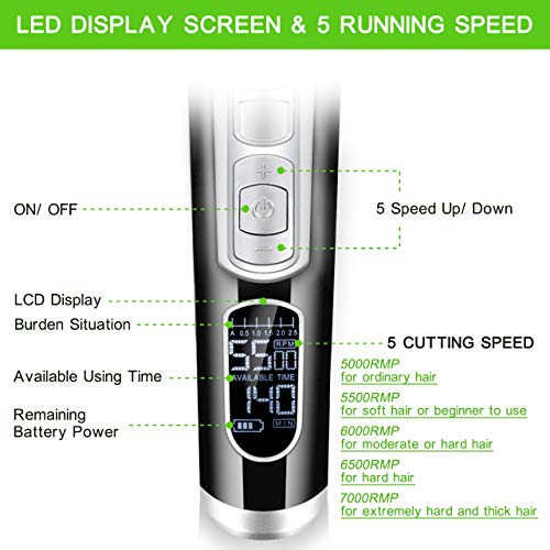 Maquina Cortar Pelo, Moevert Cortapelos Hombre Maquinilla Cortar Pelo Profesional Cortadora de Pelo Eléctrica Máquinas Cortapelo con Pantalla LCD Peine Batería Recargable para Hombres Adultos Niño