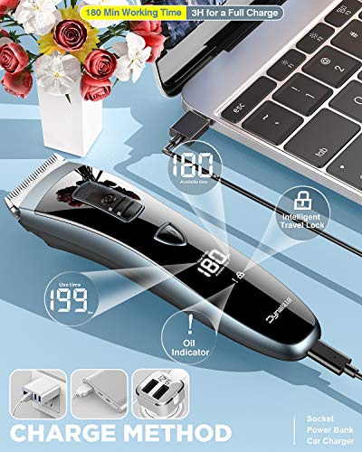 Maquina cortar pelo profesional, DynaBliss HG4100 maquina cortar pelo, kit para corte de cabello con carga USB, uso con cable o sin cable, ajuste de la longitud de corte