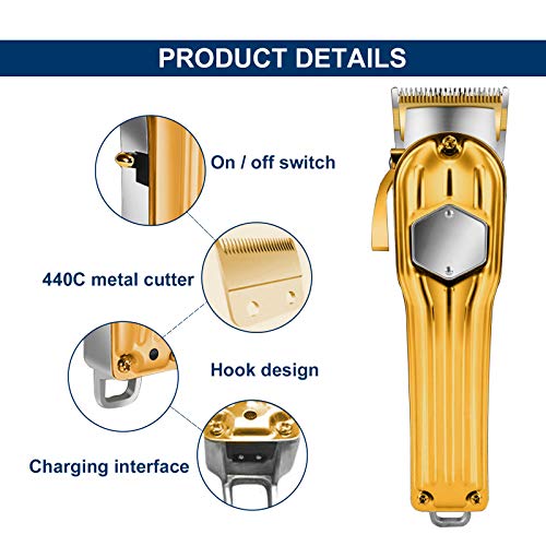 Máquina Cortar Pelo Profesional, Longitud de Corte de Pelo Ajustable con Peine de 4 Límites y Palanca Cónica, Buen Agarre, Operación Precisa