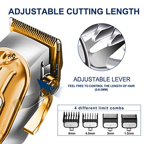 Máquina Cortar Pelo Profesional, Longitud de Corte de Pelo Ajustable con Peine de 4 Límites y Palanca Cónica, Buen Agarre, Operación Precisa