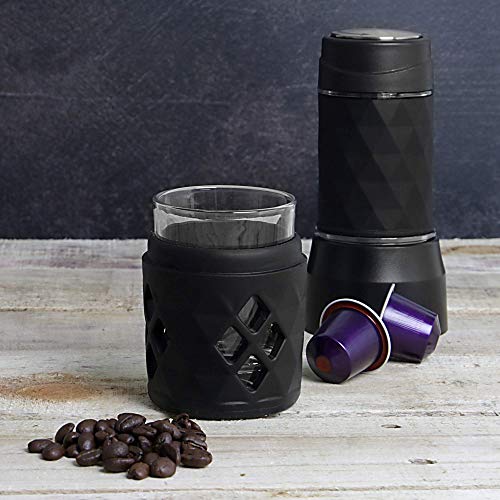 Máquina de café espresso portátil | Compatible con Nespresso y café molido | Máquina de café de viaje mini manual | Pukkr