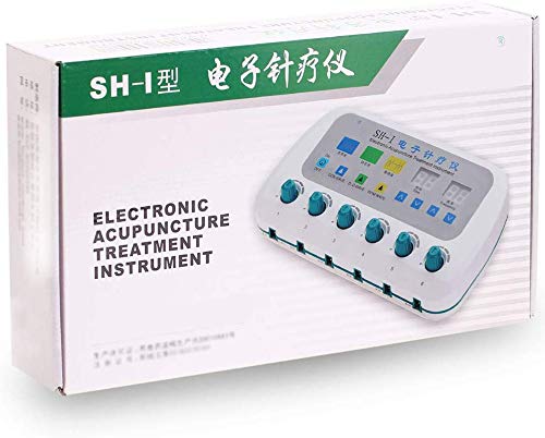 Máquina de Fisioterapia TENS EMS Multifuncional Electroestimulador Estimulador Muscular Masajeador Electro 6 Canales Digital Acupuntura Masajeador [Clase de eficiencia energética A] (A)