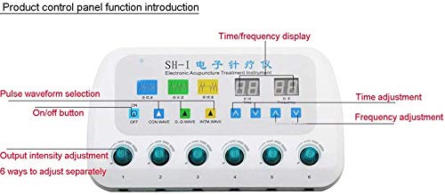 Máquina de Fisioterapia TENS EMS Multifuncional Electroestimulador Estimulador Muscular Masajeador Electro 6 Canales Digital Acupuntura Masajeador [Clase de eficiencia energética A] (A)