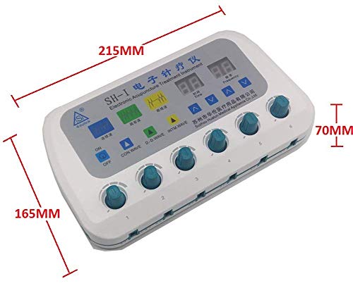 Máquina de Fisioterapia TENS EMS Multifuncional Electroestimulador Estimulador Muscular Masajeador Electro 6 Canales Digital Acupuntura Masajeador [Clase de eficiencia energética A] (A)