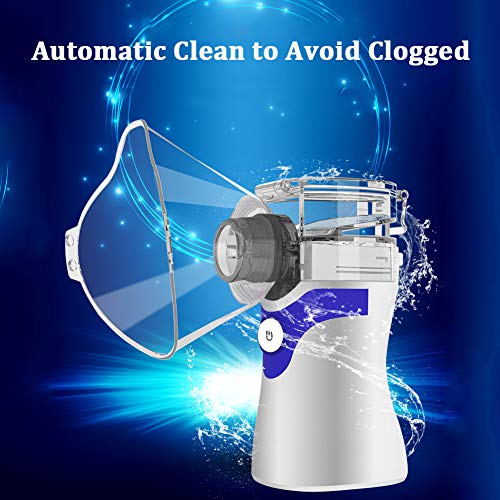 Máquina de Nebulizador Portátil Vapor Inhalador para tos Fría con Asma Pulmonar de Albuterol,Aerosol Nebulizador Inhalador para Niños Adultos con Máscara para Adultos/Niños, Boquilla de Succión